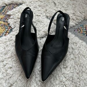 COS Black Slingback Kitten Heels